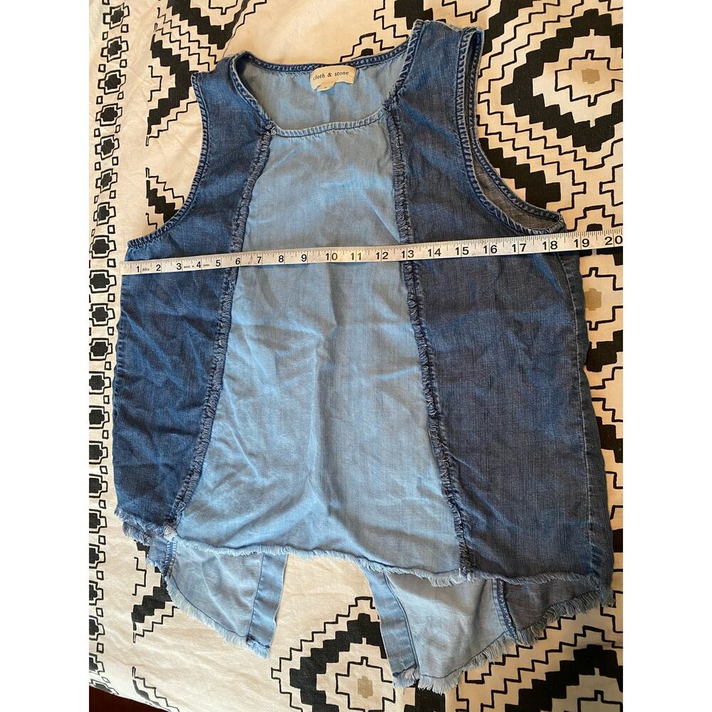 cloth & stone Tencel 2 Tone Open Back Tank Top Size Small - Picture 4 of 8
